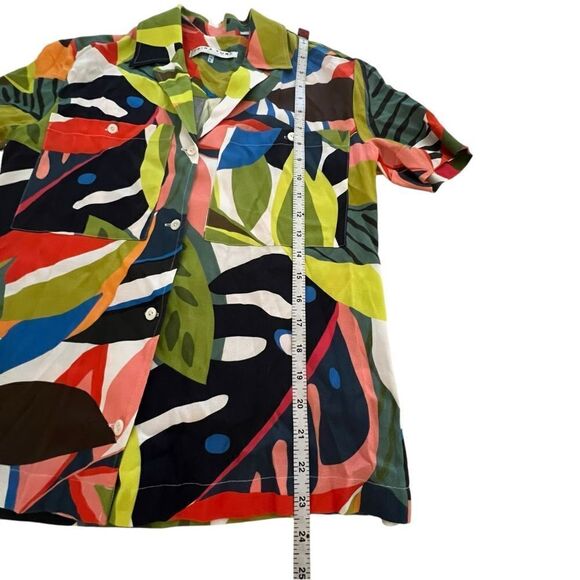 Trina Turk Tropical Piazza Short Sleeve Camp Shirt size XS - Picture 8 of 10